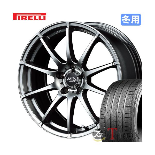 【エスティマ 20系】 スタッドレスタイヤ ホイール 4本セット 215/65R16 ピレリ アイスゼロ アシンメトリコ2 (ツー) MID スタッグ (MG)