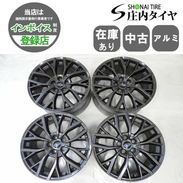 4本SET 会社宛 送料無料 19×8.5J スバル WRX STI 純正アルミ 5穴 PCD114.3mm +55 ハブ径 56mm レヴォーグS4 店頭交換