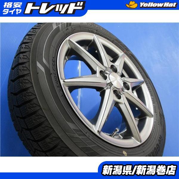 来店取替】④ 155/65R14 新品スタッドレスタイヤ&アルミ付きセット 軽