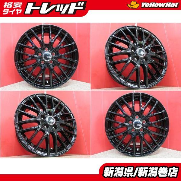 社外15inchアルミホイール4枚セット、ノア/セレナ等に、比較的キレイです。 特価品 4本 新品 VENES FS01 GBK 15インチ ホイール セット 6J +43 5H