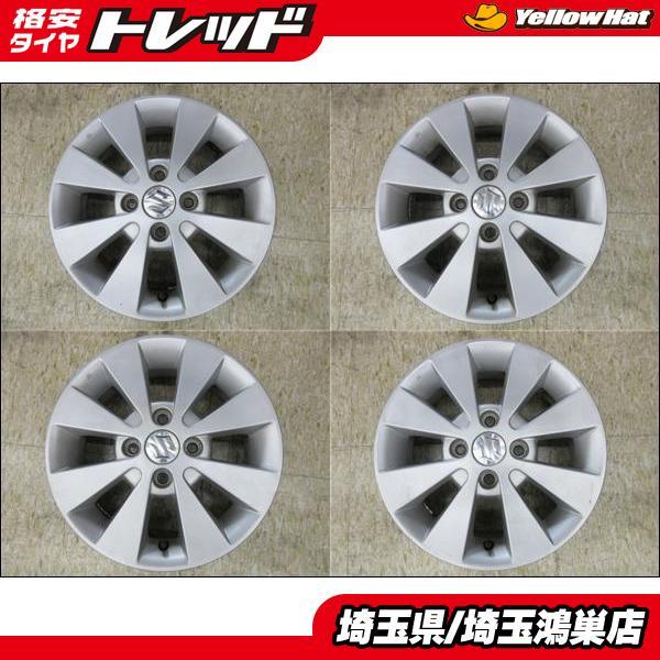 SUZUKI スズキ 純正 14インチ ワゴンR スペーシア アルト ラパン ソリオ 軽自動車 アルミ ホイール 4本 4.5J +45 4穴 PCD100 鴻