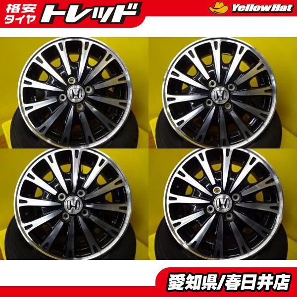 即決 送料無料 中古 ホンダ HONDA 純正 15インチ 4穴 100 ブラック 