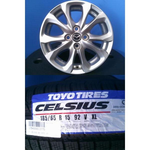 MAZDA2 デミオ 4本セット 送料無料 新品 オールシーズン トーヨータイヤ CELSIUS 185/65R15 2025年製 中古 マツダ デミオ 純正 