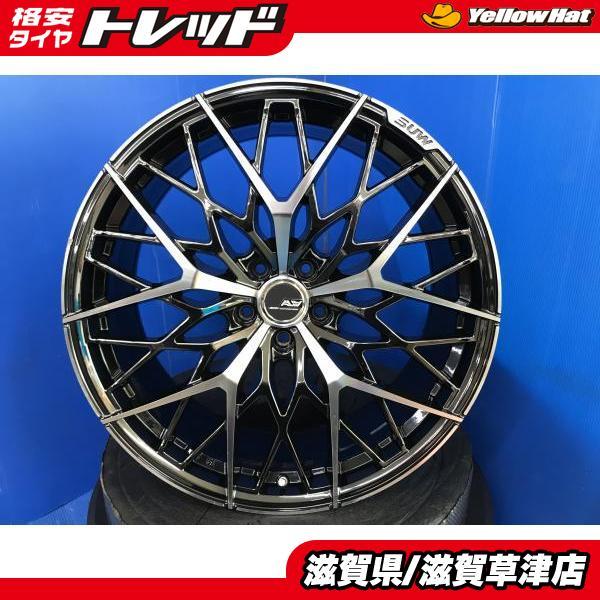 21インチ アルミホイール 9J オフセット+35 5H 5穴 PCD114.3 黒 