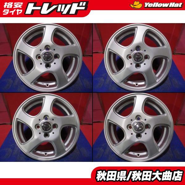 限定1台 E12 ノート 中古ホイール4本セット 日産純正 14 5.5 +40 4H100 