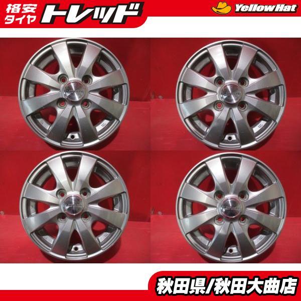 限定1台 軽トラ 軽バン 中古ホイール4本セット LiTHOS 12 4.0 +42 