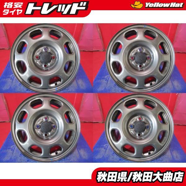 限定1台 ソリオ スペーシア アルト 中古ホイール4本セット スズキ ハスラー純正スチール 15 4.5 +45 4H100 ホイール単品 ホイールのみ