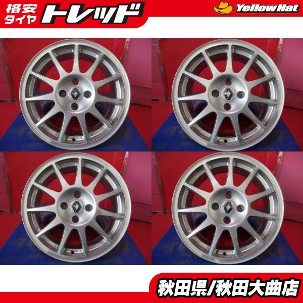 中古ホイール単品4本SET ルノー SPEED LINE 7.0J+38.5 4H-100 16インチ メガーヌ ルーテシア 等