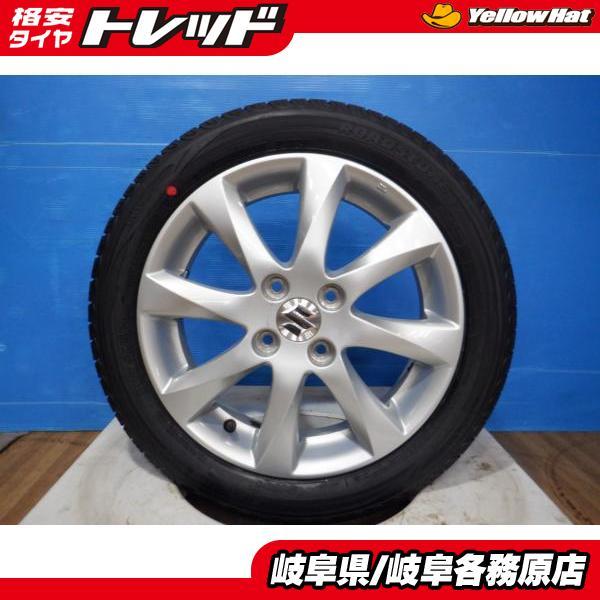 中古ホイール新品タイヤ4本】スズキ純正 15x4.5J+45 4H100 + 中古ホイール新品タイヤ4本】スズキ純正 15x4.5J+45 4H100 +