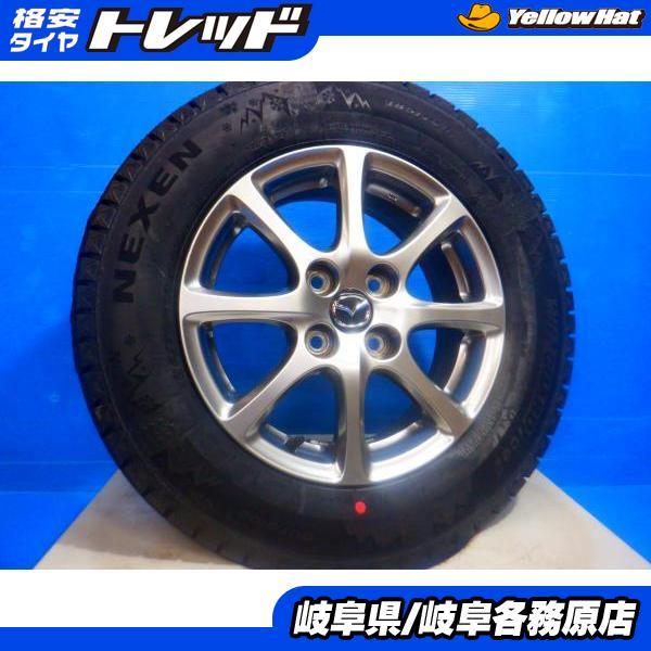 4本set マツダ デミオ/MAZDA2 DJ系 新品スタッドレスタイヤ 冬タイヤ ネクセンWINGUARDice2 2025年製 中古デミオ純正 14インチ4