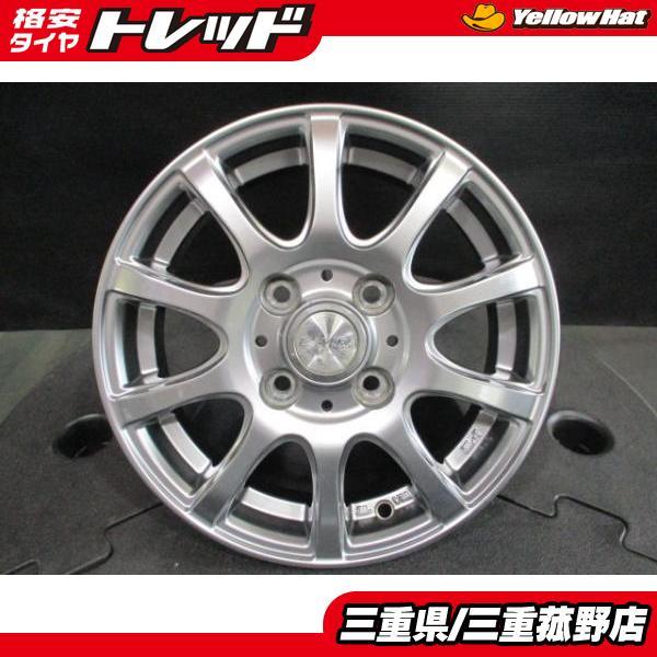 社外ホイール LAYCEA レイシア 13インチ 4J+43 4H100 シルバー 中古 軽