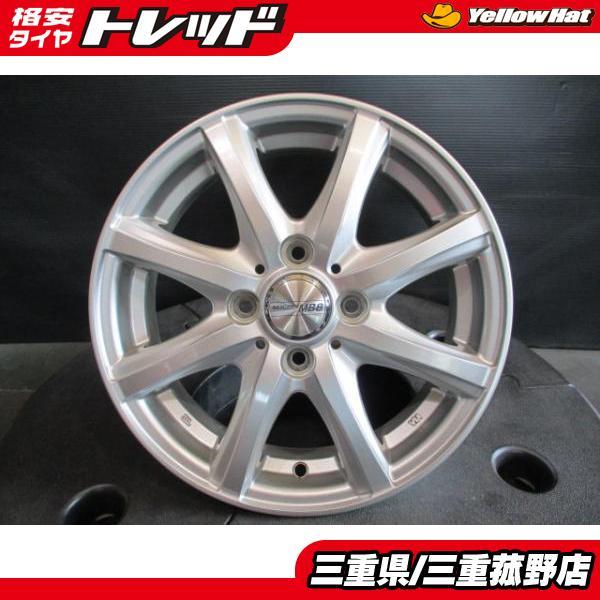 MACBES MB8 14インチ 4.5J +45 4H100 シルバー ホイール4本セット 軽