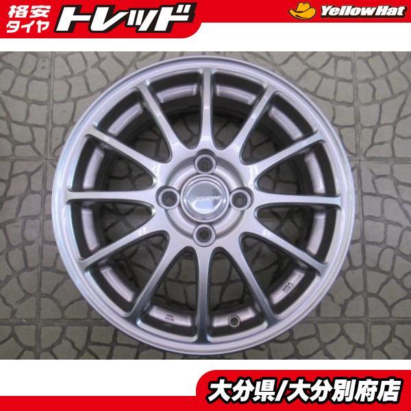送料無料 社外アルミ 4本 ブリヂストン 15インチ 5.5J +52 4H PCD100 