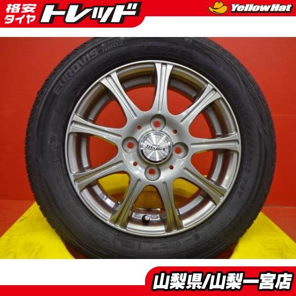 ミラ・アルト・ワゴンRなど・軽自動車乗用車・155/65R-13・夏タイヤホイールセット４本・中古 アルト ワゴンR 13インチ 夏タイヤ 155/65R13 中古 社外アルミ 13x4.0