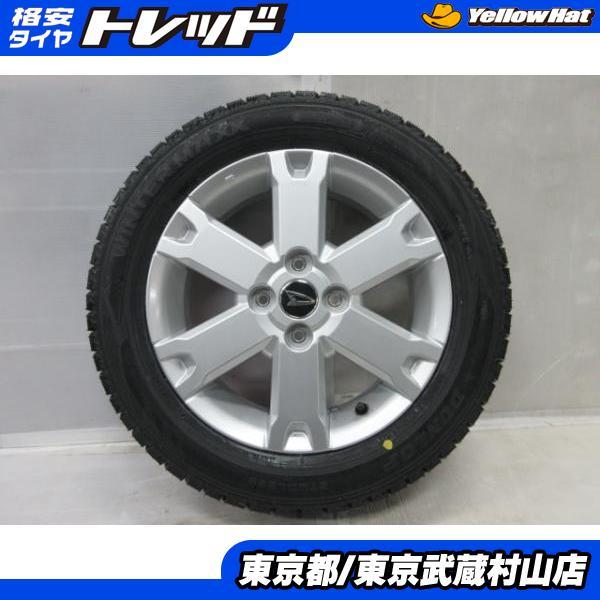 DUNLOP 中古美品 タフト 純正 15インチ 4.5J +45 4H100 + 新品 2023年 