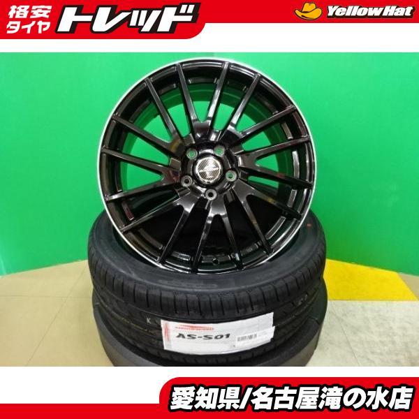 90系 ノア 等 輸入 215/45R18 新品 タイヤ 中古 アルミ 4本セット 18 