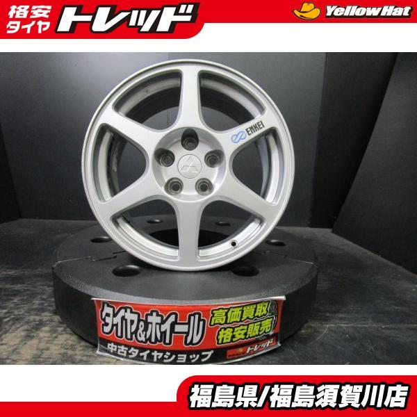 三菱 ランサーエボリューション 純正 8J-17+38 114.3 シルバー 中古4本