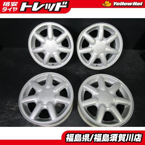 【フォルクスワーゲン】純正アルミホイール＋タイヤ4本セット フォルクスワーゲン ゴルフ3 純正 6J-14+45 100 4H シルバー 良好品