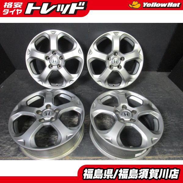 ホンダ ストリーム RSZ純正 6J-17+55 114.3 ガンメタ 中古ホイール 4本