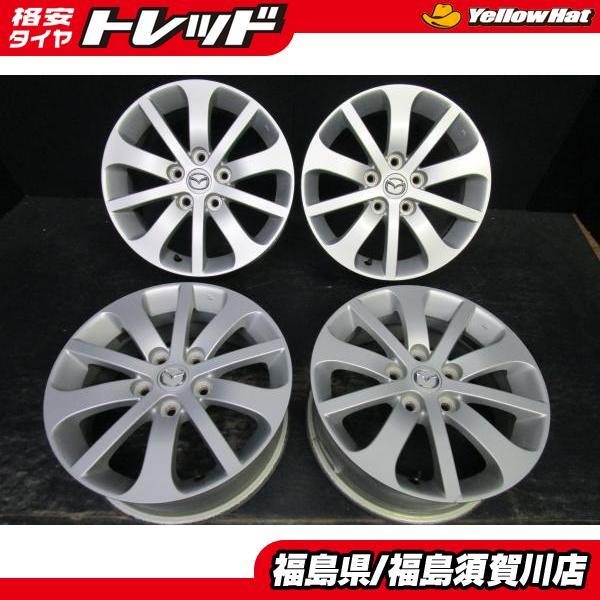 マツダ プレマシー純正 6.5J-16+52 114.3 シルバー 中古ホイール4本セット アクセラ ビアンテ 処分品 須賀川