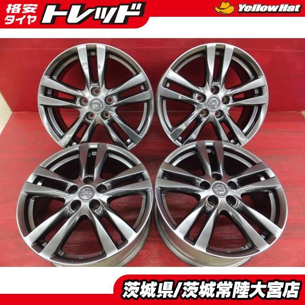 送料無料 中古 アルミホイール 4本 ニッサン 日産 エルグランド E52 純正 18インチ 7.5J +55 5H114.3 2本ガリ傷有  補修ベース 補修用