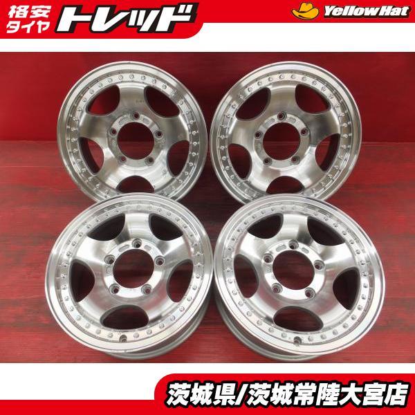 送料無料 中古 社外 アルミホイール 4本 セット 15インチ 6J イン 