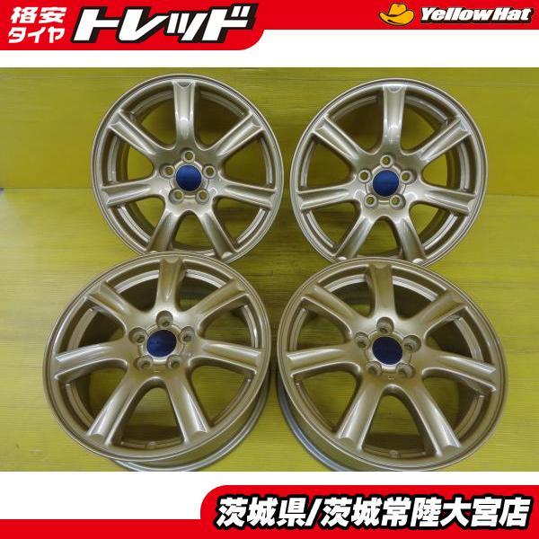 送料無料 中古 4本 スバル レガシィ純正 16インチ 6.5J 5H100 +55 純正 