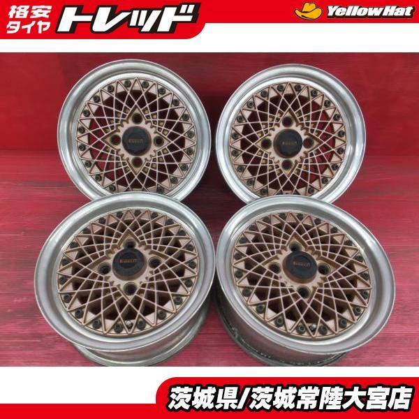 ゴールド メッシュ 14インチ 5.5J インセット+28 PCD114.3 ハブ約70 