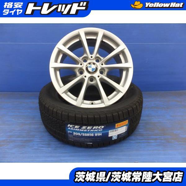 BMW E90 E91 純正 205/55R16 2024年バリ山スタッドレス PIRELLI（ピレリ） 3シリーズ E90、E91 BMW 純正 16インチ 7J+31 5H120