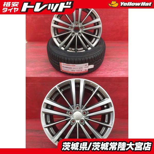 エクシーガ等 ロードストン 215/50R17 スバル GP-GJ系 純正 17インチ 7J+48 5H100 新品夏タイヤ 中古ホイール 4本セット インチア