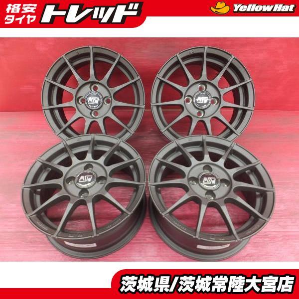 ホットスタッフ O・Z OZ MSW85 14インチX6J +35 4H 98 マットガンメタ 中古 4本 フィアット 500 チンクエチェント パンダ スタッ