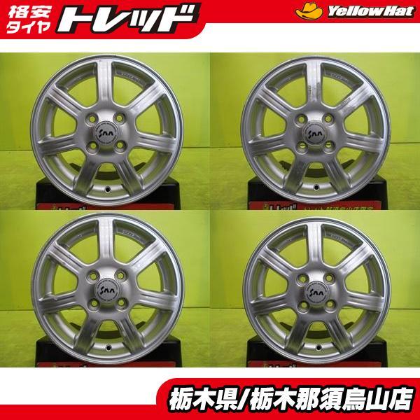 中古アルミホイール 4枚 14インチ スバル純正 SAA アルミホイール 4.5J 
