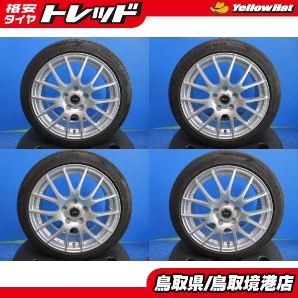 中古 アルミ トップラン 17インチ 7J +45 5H114.3 ミネルバ 215/45R17 