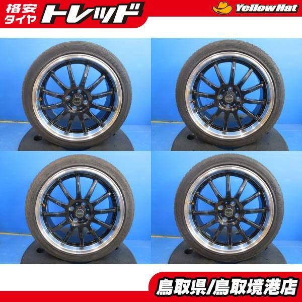 ヤリス マツダ2 中古 アルミ 17インチ 7J +45 4H100 夏タイヤ サイレン 