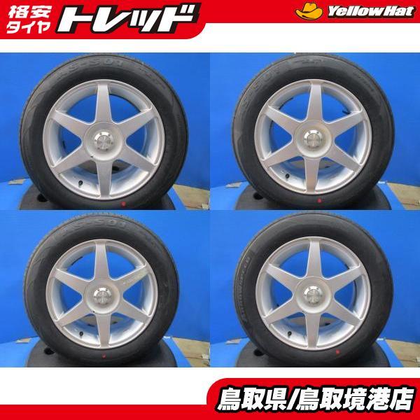 中古アルミ 15インチ 7J 5H100 5H114.3 新品夏タイヤ アロースピード 
