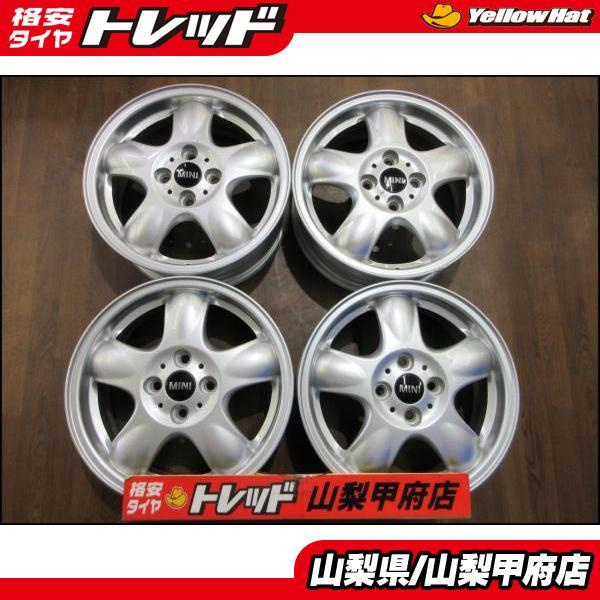 MINI お買い得 【送料無料】中古 純正アルミホイール 4枚セット 15インチ 5.5J +45 4H 100 ミニクーペ ミニクラブマン ミニコンバーチブル