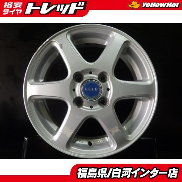 軽自動車 14インチ 中古 ホイール 4本 ブリヂストン FEID KD6 4.5J-14 