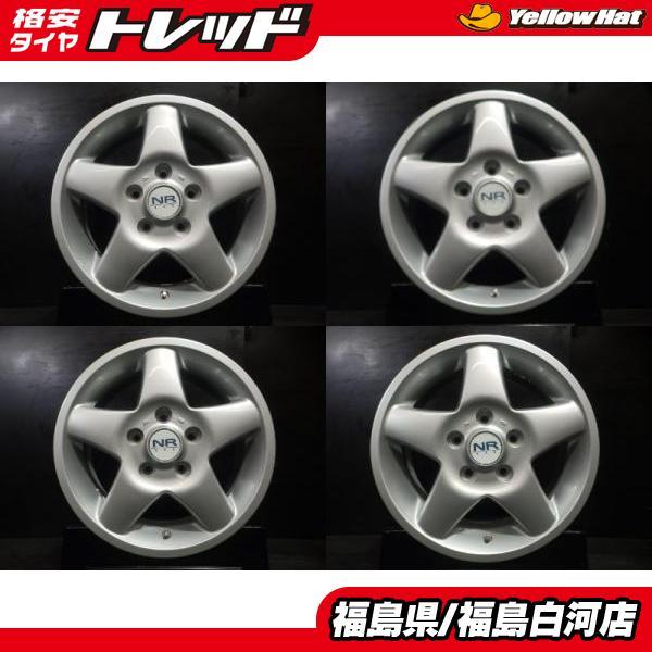 NR 595 社外ホイール 15インチ 4本 5.5J5HPCD114.3+42 パジェロミニ等 (VHM50) クレジットカード QR決済可能 パジェロミニ等に 中古アルミ 4本セット ブリヂストン NR 595 5.5J-15