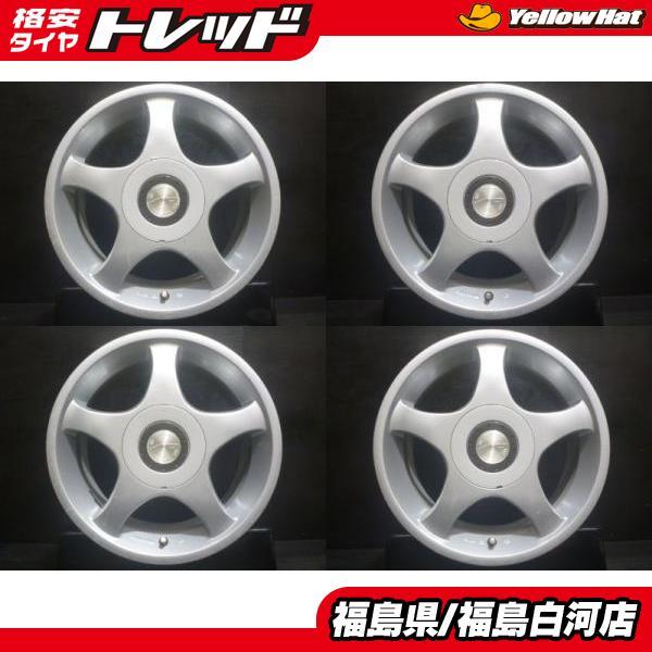 中古 ホイール AP 5本 スポーク 6.5 15 8H 100 114.3 +45 シルバー  