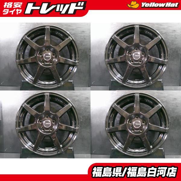 中古ホイール 4本セット TECMAG TYPE 207R 7J-17 +31 110 5H ブラック 