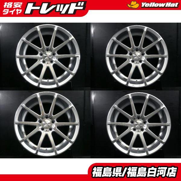 中古 4本 MJL HYPERION CVX 8.5J-19 +45 114.3 5H シルバーポリッシュ 