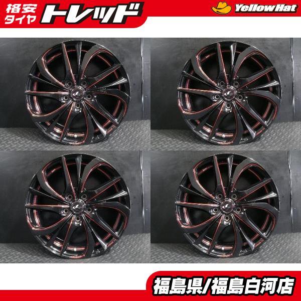17インチ 中古 WEDS LEONIS TE 7J 5H114.3 +53 ブラック/SCマシニング 