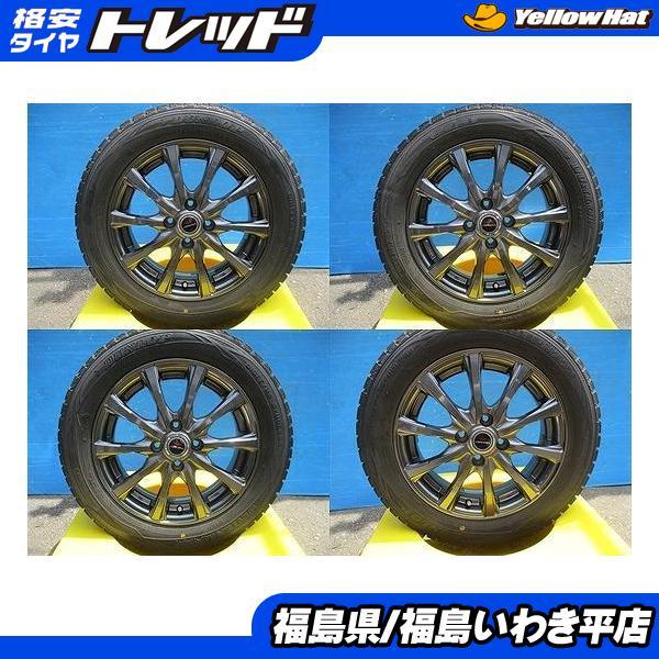 ☆いわき☆ 中古175/65R15 冬ホイールセット！！エアノバ WM01 アクア 