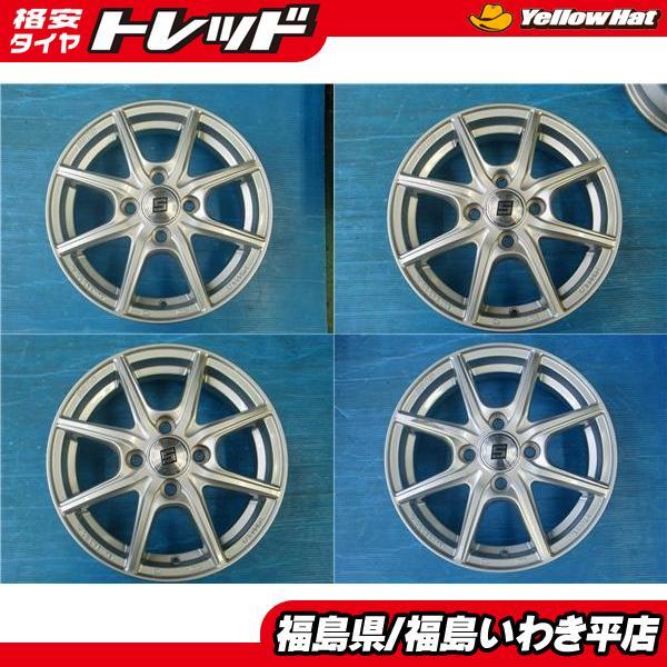 ☆福島いわき☆ 中古ホイール4本セット AME ザイン EK 14X4.5J 45 4 