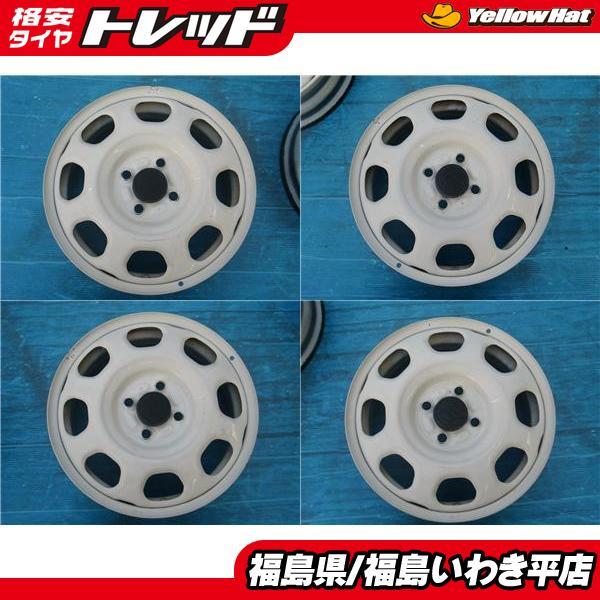★福島いわき★ 中古ホイール４本セット スズキ ハスラー 純正スチールホイール 15X4.5J 45 4/100 アルト スペーシア ワゴンR 等