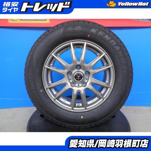 アルファード 冬タイヤ 4本 新品 ケンダ ICETEC NEO KR36 215/65R16 98Q + 中古 社外 アルミ INVERNO  ヴェルファイア エルグランド 岡崎