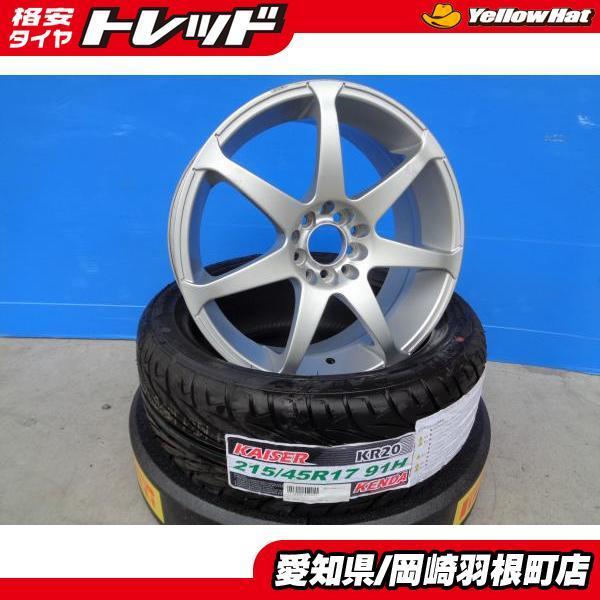 86 BRZ 夏タイヤ 4本 中古 社外アルミ 7本スポーク + KENDA KR20 215 