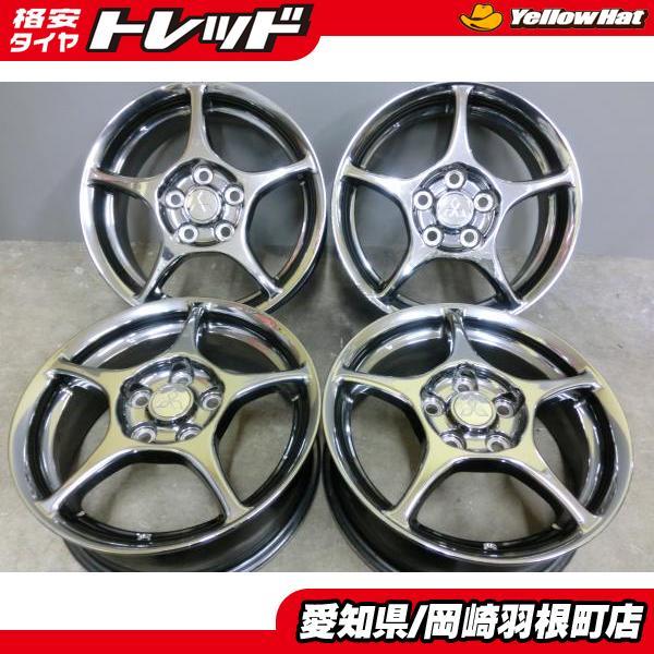 希少 三菱 ランサーセディア 純正 16インチ メッキ ホイール 4本 セット 6J ET46 5穴 PCD114.3 流用 パジェロミニ パジェロイオ 岡崎