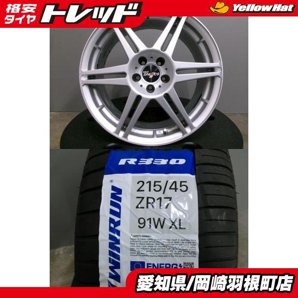 新品 215/45R17 夏タイヤ 希少 社外アルミホイール 17インチ 5H100