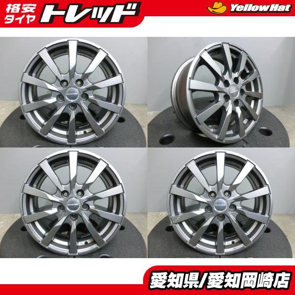アウディA1 VWポロ 15インチ 中古 ホイール 4本セット EUROTECH GAYA10 ガヤ 5/100 13R球面 15×6.0J ET38 マットチ